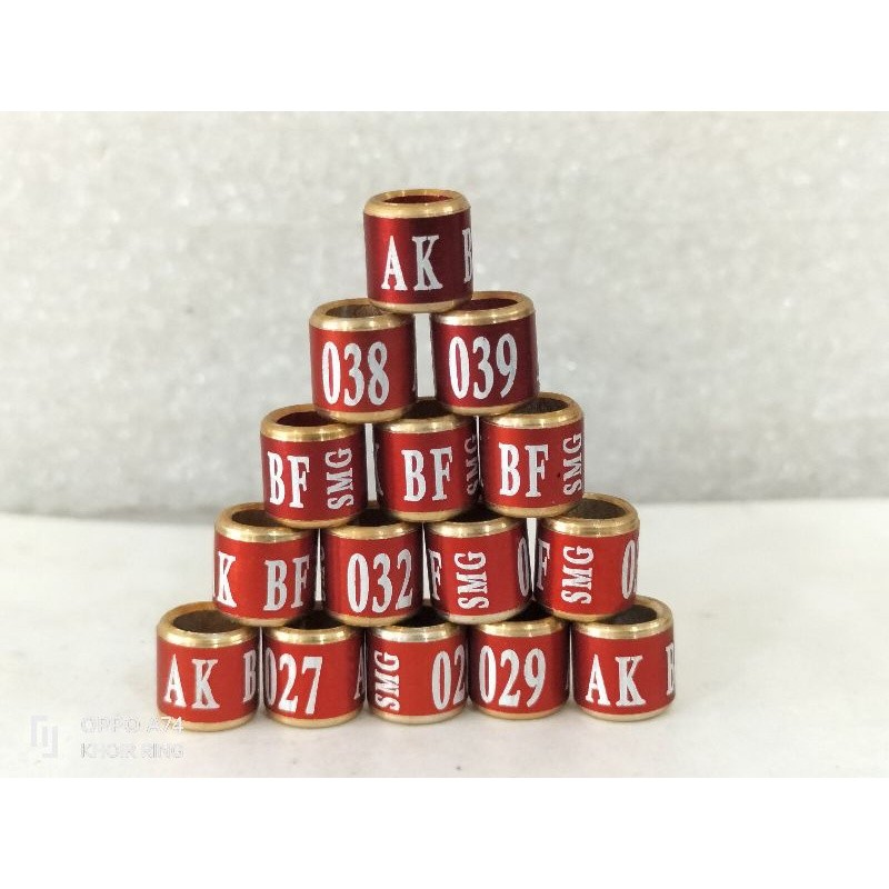 Ring Penanda Kaki Burung Murai Batu Merah Custom Nama
