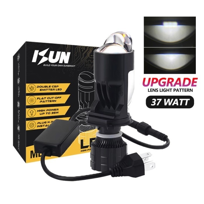 iSUN Mini BiLED Projie Double-Lens Headlamp Lampu Utama Y6D H4 DC9-36V