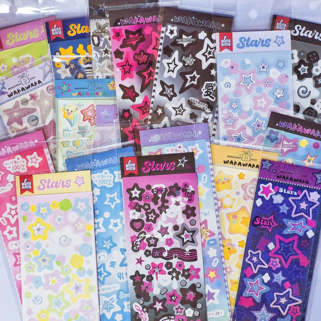 

Korean Style Cute Journal Stickers Wholesale Kpop Toploader Decoration Scrapbooking Material Kawaii Star Holographic Deco Seal