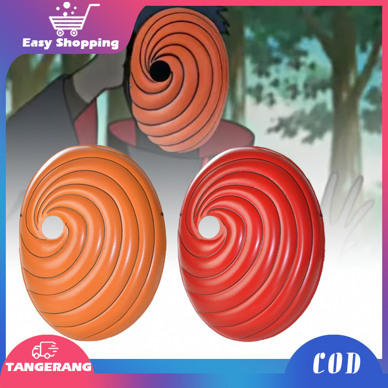 Masker Obito Oranye Merah Topeng Cosplay Anime Topeng Naruto Cos Obito