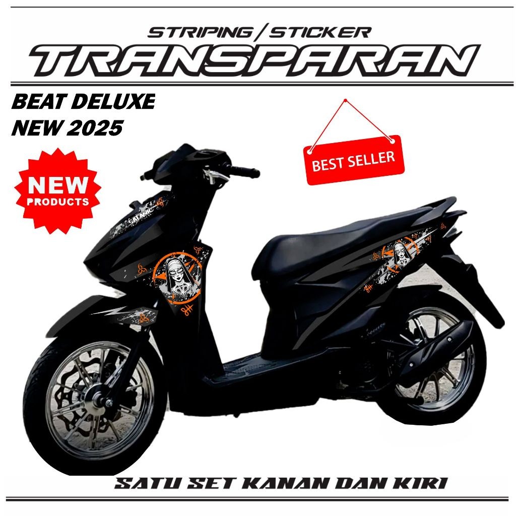 STRIPING STICKER TRANSPARAN UV HONDA BEAT DELUXE 2025 NEW PRODUCTS V7 TRANSFARAN