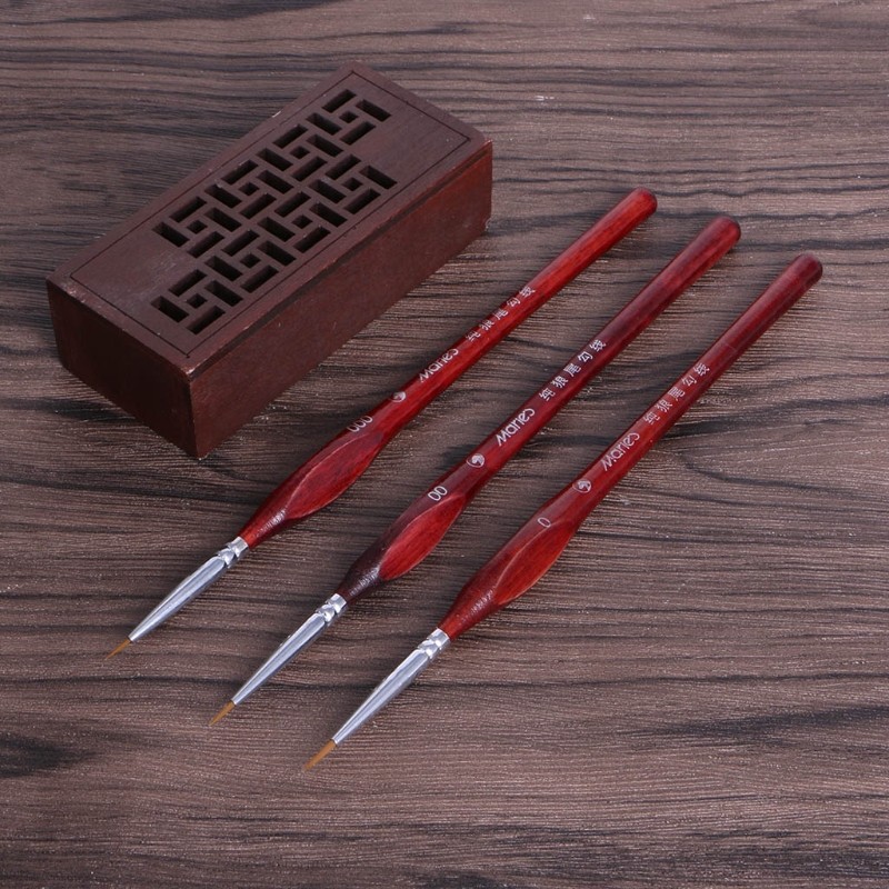

Miniature Paint Detail Brush 0 00 000 Wolf Hair Professional Fine Detailing For Art Supplies Drawing Art Pen Paint Brush