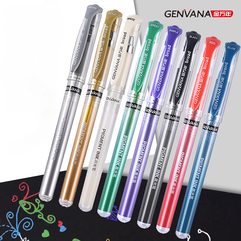 

3/8 Colors Capped Gel Ink Highlighting Pen, Bold Point 1.0mm,Gold Siver Journaling, Smooth Cute Writing Pens Office Accessories