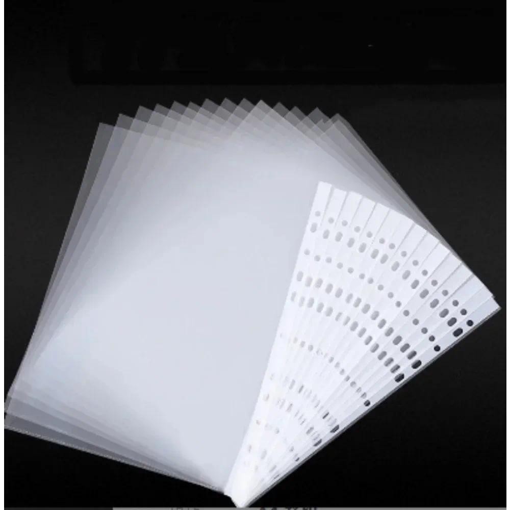 

2025 100pcs 11holes Transparent Plastic Punched File Folders for A4 Documents Sleeves Leaf Bag Protector Office Supplies