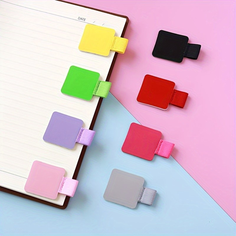 

5pcs Self-Adhesive Notebook Elastic Ring Leather Pen Holders, PU Leather Flat Stylus Case with Elastic Strap for iPad, Diary