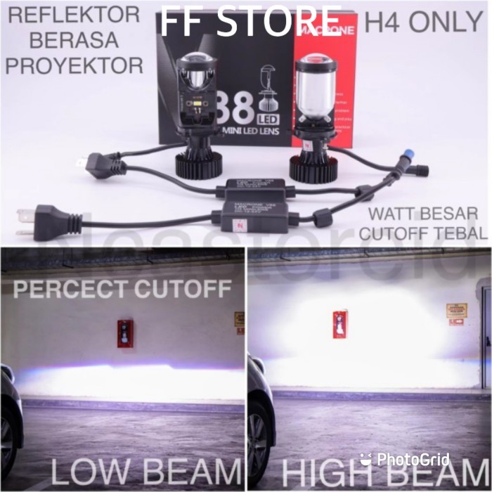 Bohlam led mini proji h4 v88 macrone