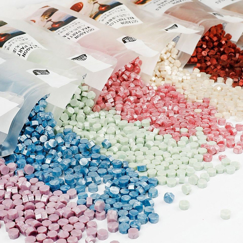 

100pcs/set Vintage Wax Beads Colorful Octagon Wax Seal Stamps Handmade Art Crafts Invitation Cards Making Envelope Sealing