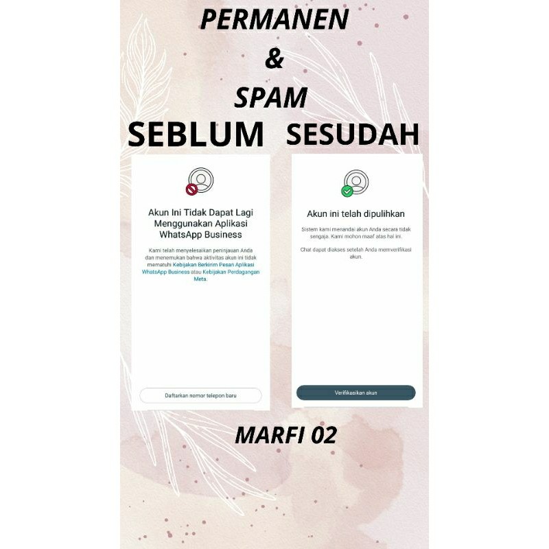 Buka Blokir  WhatsApp Permanen/spam