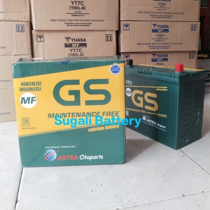 Aki Mobil GS ASTRA NS60LS 46B24LS MF Aki Kering 12Volt 45Ah Original GS ASTRA OTOPARTS