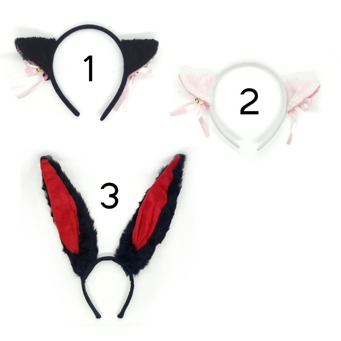 Bando cosplay anime murah telinga kucing hitam bell lonceng - kucing hitam