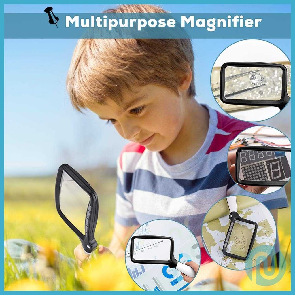 

Kaca Pembesar Handheld Magnifying Glass Lup 3X dengan LED