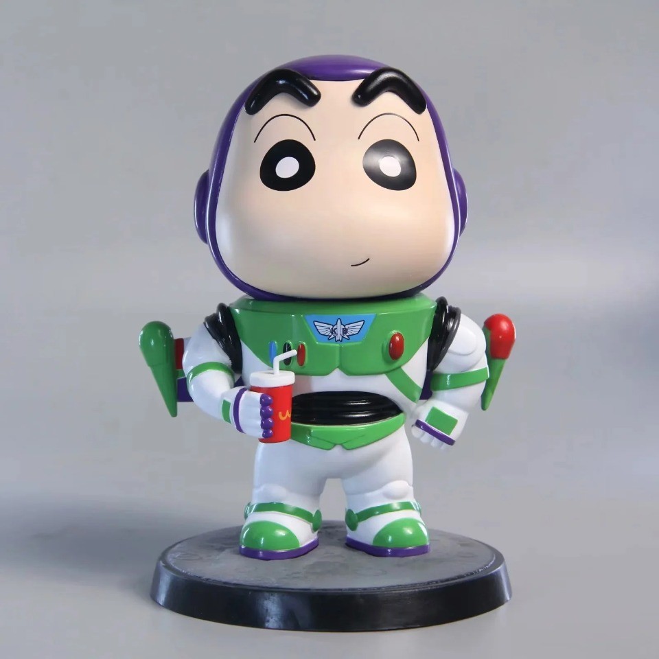 

2025Crayon Shin-chan as Toys Story Woody for Buzz Lightyear Anime Action Anime figurines Birthday and holiday gifts Cowboy style