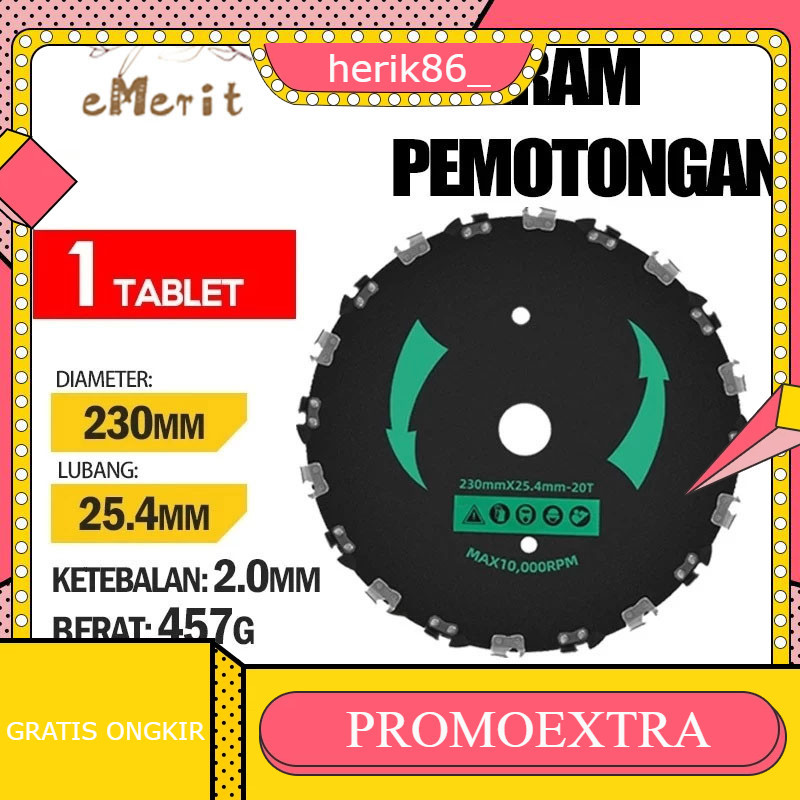 Bilah mesin pemotong rumput menebal bilah gergaji rantai melingkar baja manganPedang Logam bilah ger