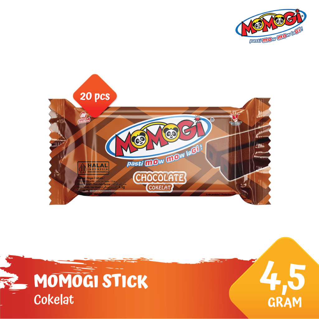 

Momogi Stick Snack Makanan Ringan 4.5gr - Cokelat [1 Box 20 Pcs]