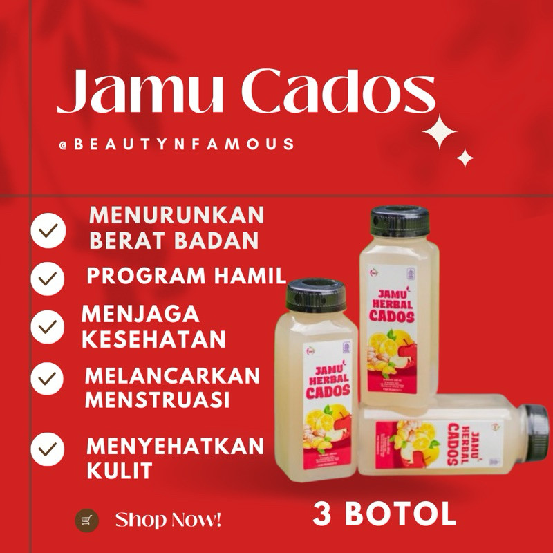 

3 Botol Jamu Herbal Cados Penurun Berat Badan dan Promil