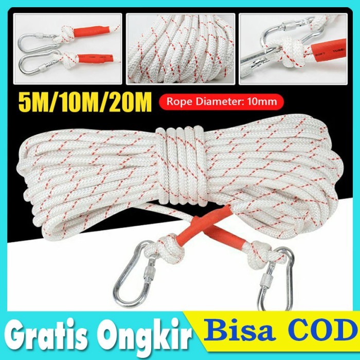 Tali Paracord Karmantel Safety Belt Kerja Proyek Tali Derek Mobil Kawat Sling Baja Hook Tali Pengama