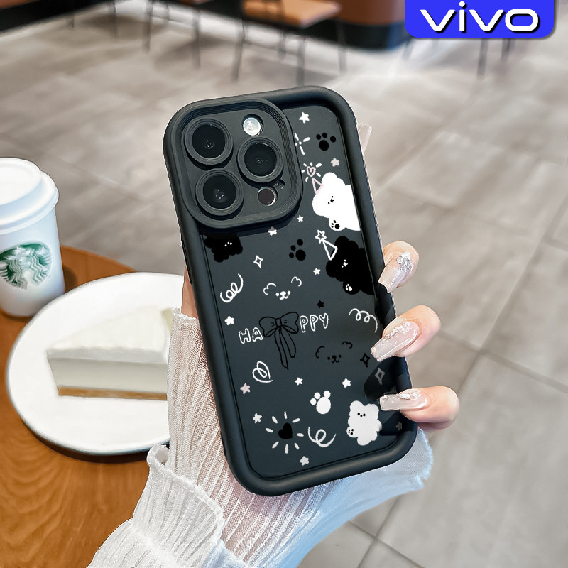 Coquette Beruang Keren Silicone Case VIVO Y17s Y12 Y12s Y20 Y15s Y21 Y16 Y22 Y02 Y17 Y27s Y19 Y30 Y9