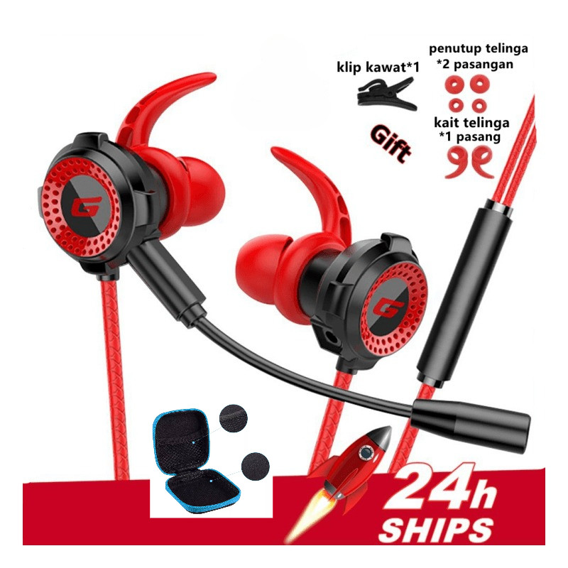 Headset GAMING Leyoya EARPHONE MOBILE  GAMING Mic PLUS MIC PUBG ML Mobile Legend Free Fire Zoom Meet