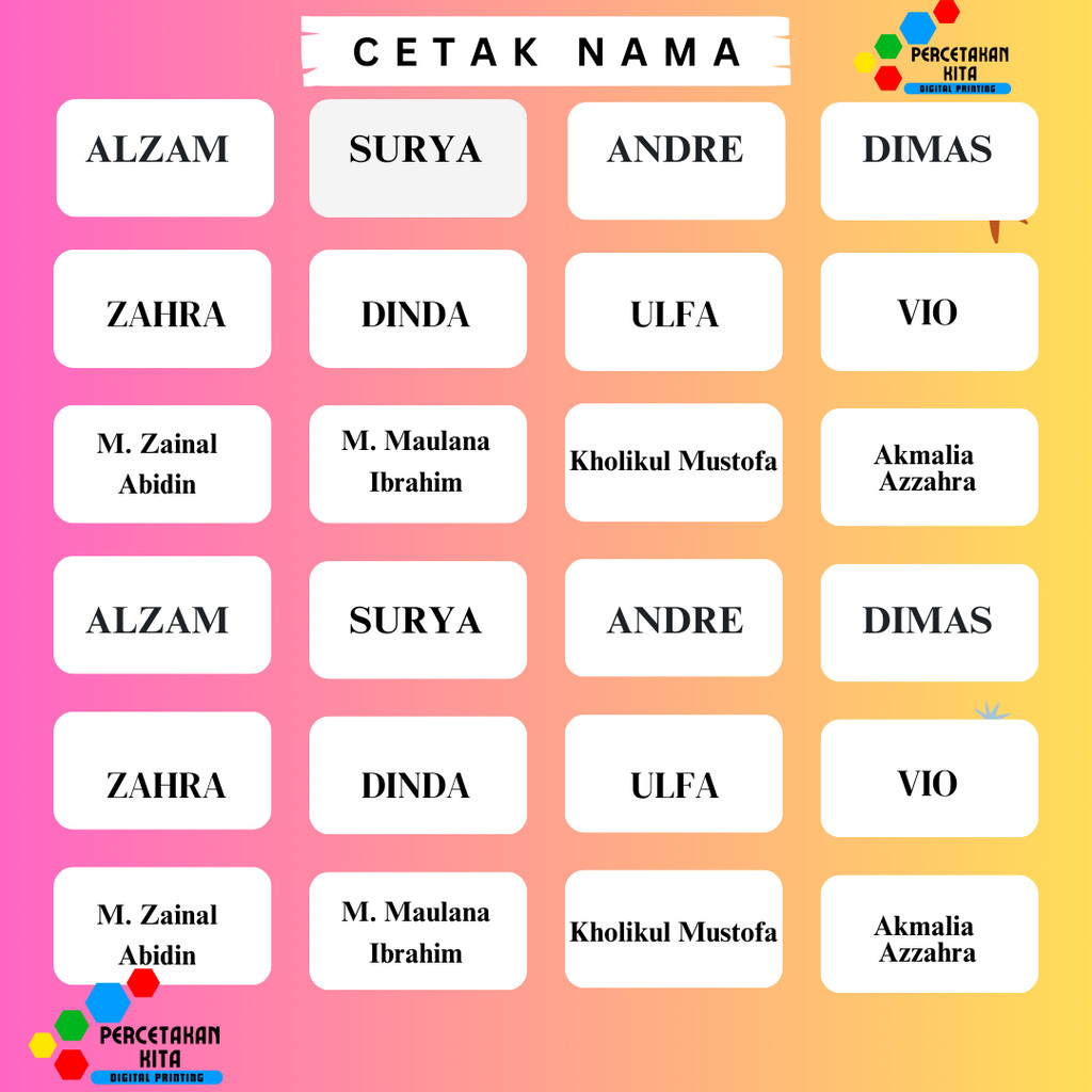 

[TERMURAH] CETAK LABEL NAMA UNDANGAN 103 POLOS