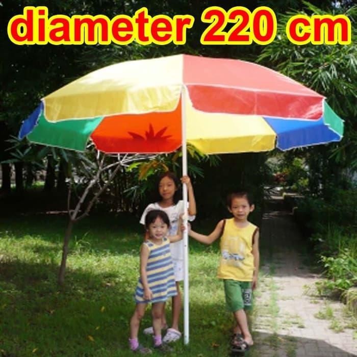 Payung Tenda / Cafe / Pantai / Parasol warna pelangi 220cm - payung pantai warna pelangi taman cafe 