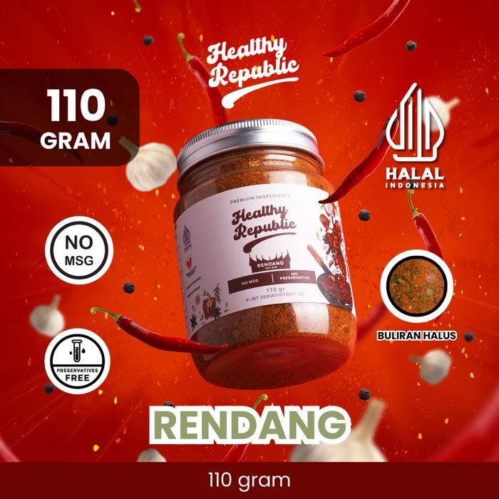 

[[PROMO]]New Healthy Republic Bumbu Marinasi Dry Rub 110 Gram Serba Guna HALAL [ RENDANG ]