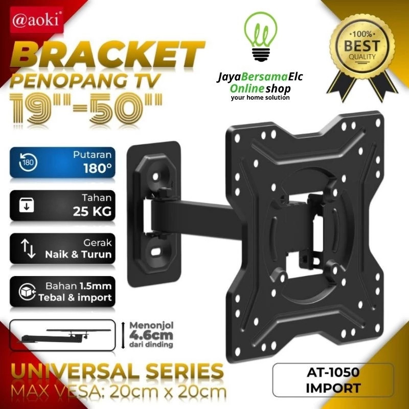 JAKLUIS_SHOP BRACKET TV DINDING 19 - 50 INCI AOKI PENYANGGA TATAKAN BREKET/BRACKET TV DINDING 19-50 