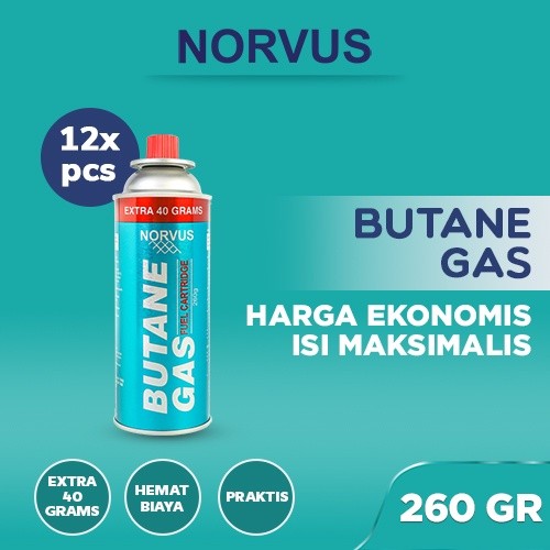 Portable Gas Bundling 12 Pcs 260g - NORVUS Butane Gas