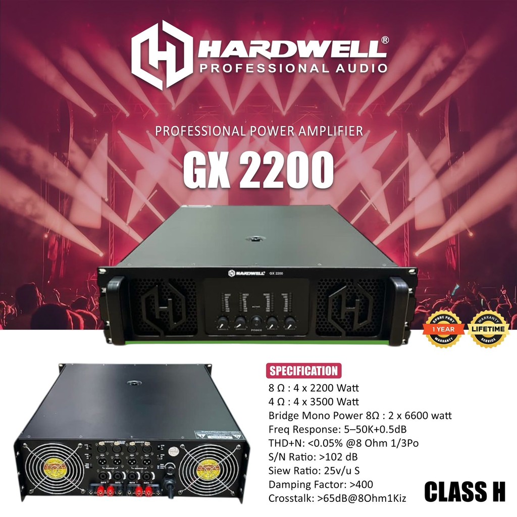 Grosir Hardwell GX 2200 Original Power Amplifier 4 x 2200 Watt @8ohm Class H