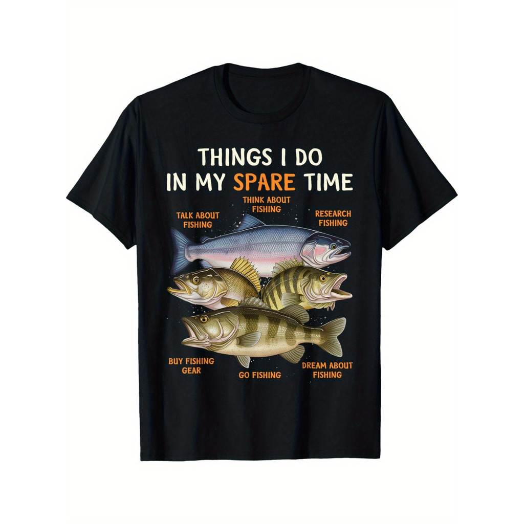 Kaos Pancing Lucu Pria, Remaja, Pecinta Musik Bass - Kaos Katun Print Klasik Oblong Pria, Ukuran S-X