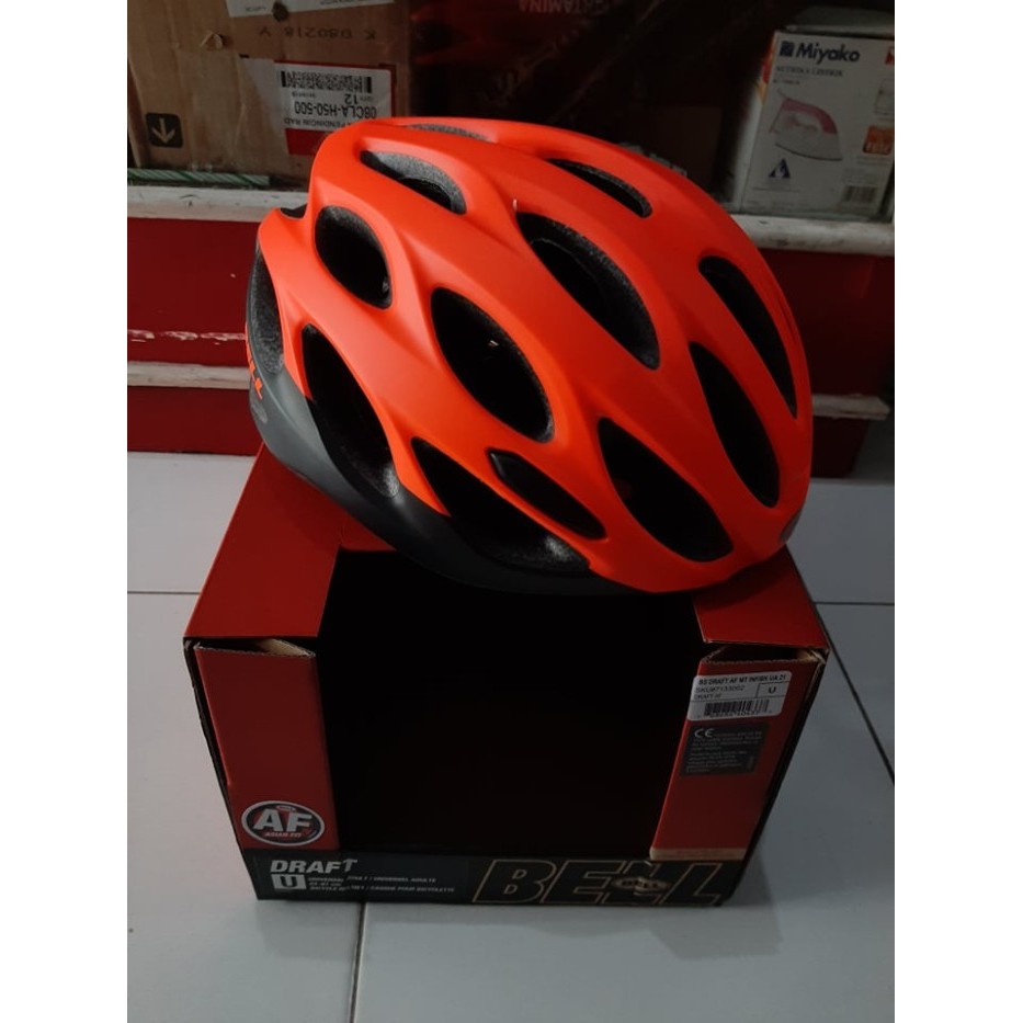 HELMET Helm ROADBIKE ROAD BIKE BELL BS DRAFT AF - Orange, All Size