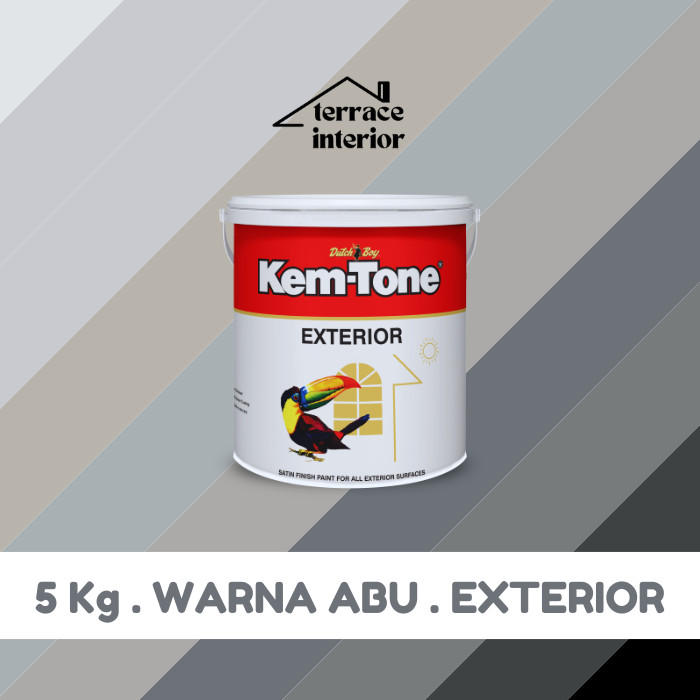 Cat Tembok Kemtone Exterior Warna Abu 5 Kg