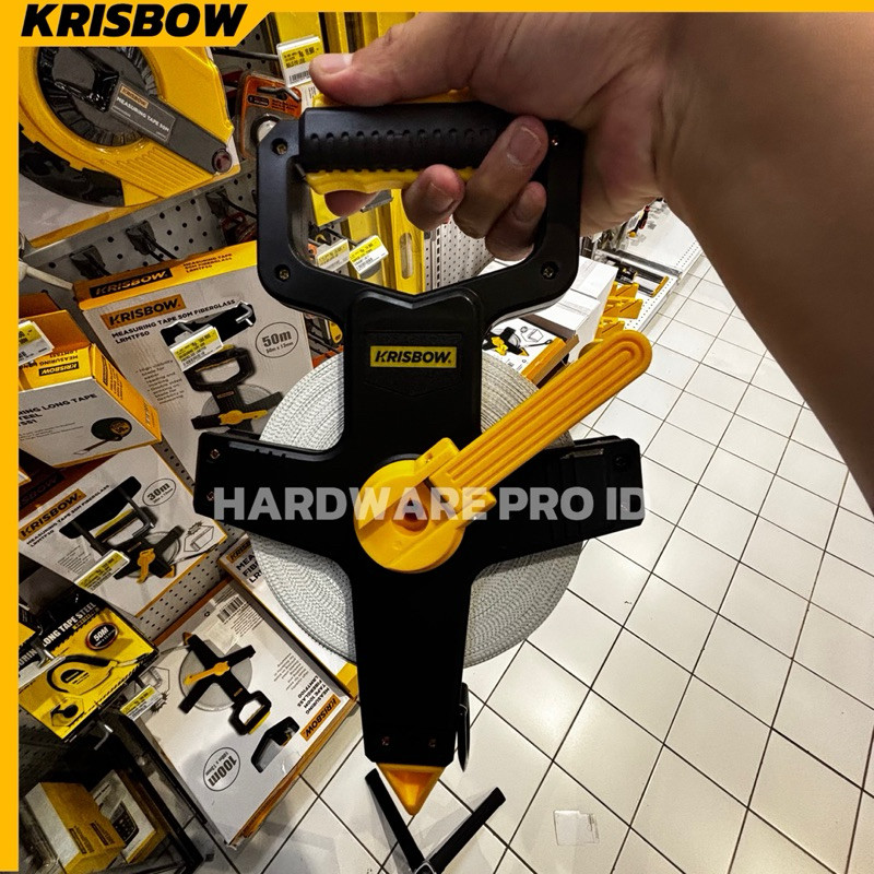 CALIOGRI.SHOP Meteran Krisbow Meteran Gulung 30 M FiberGlass LRMTF30  MEASURING TAPE 30M FIBERGLASS 