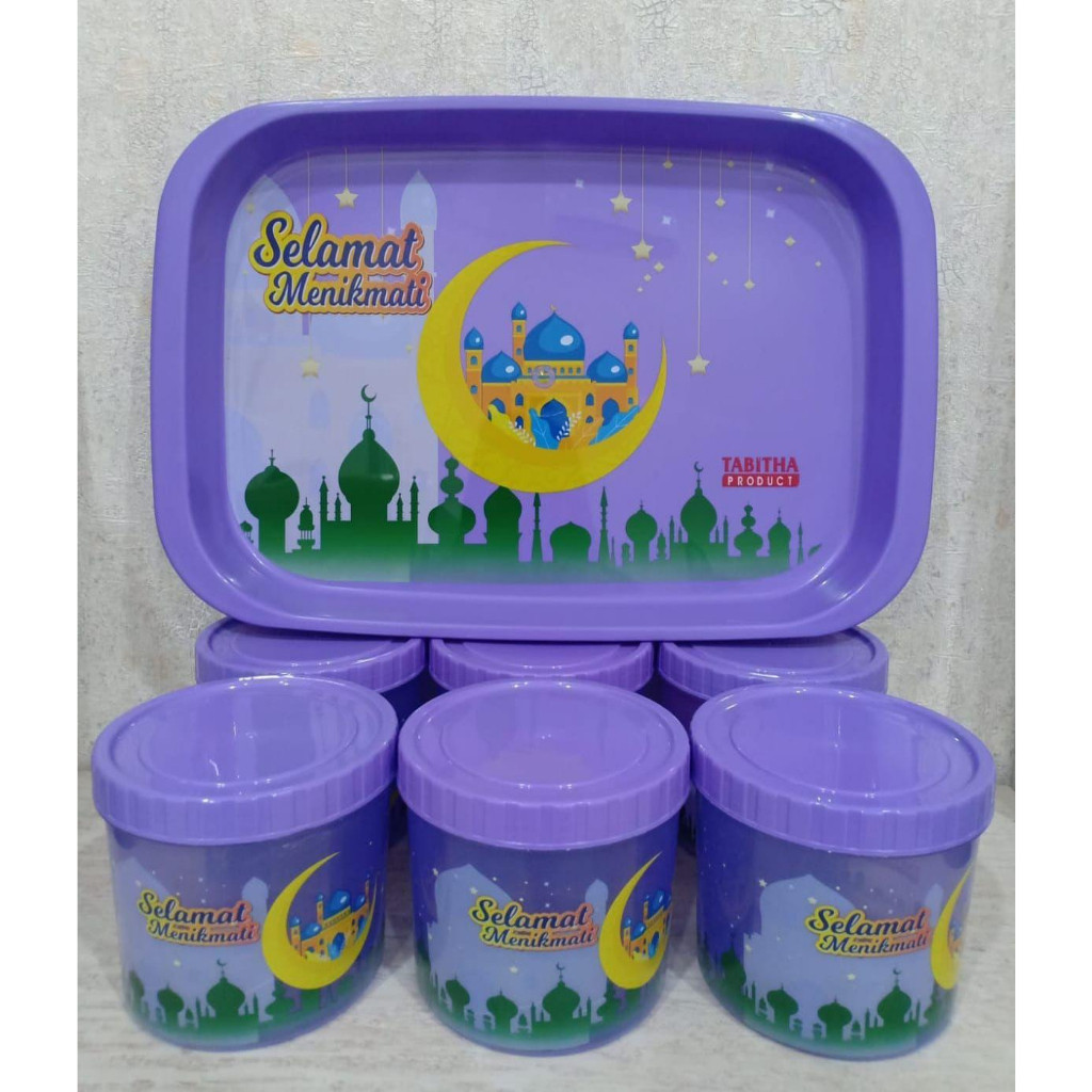 GANDISUARTINILARISSHOP Toples Set Lebaran Toples Nampan Isi 4 dan 6