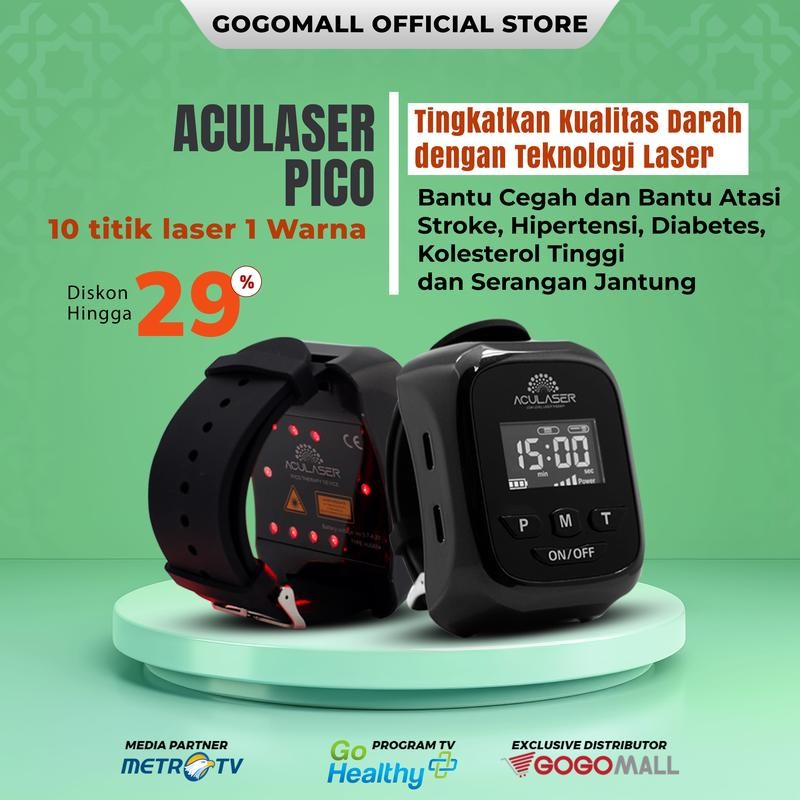 

ACULASER Pico Alat Terapi Pasien Stroke dan Penderita Jantung dengan 10 Titik Low-Level-Laser Original Gogomall Dr Laser Therapy