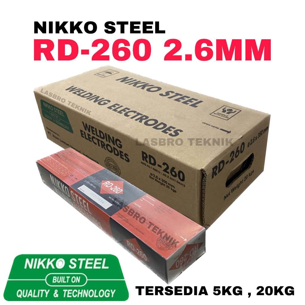 Kawat Las RD-260 2.6mm 5KG 20KG E6013 NIKKO STEEL RD260 2,6mm
