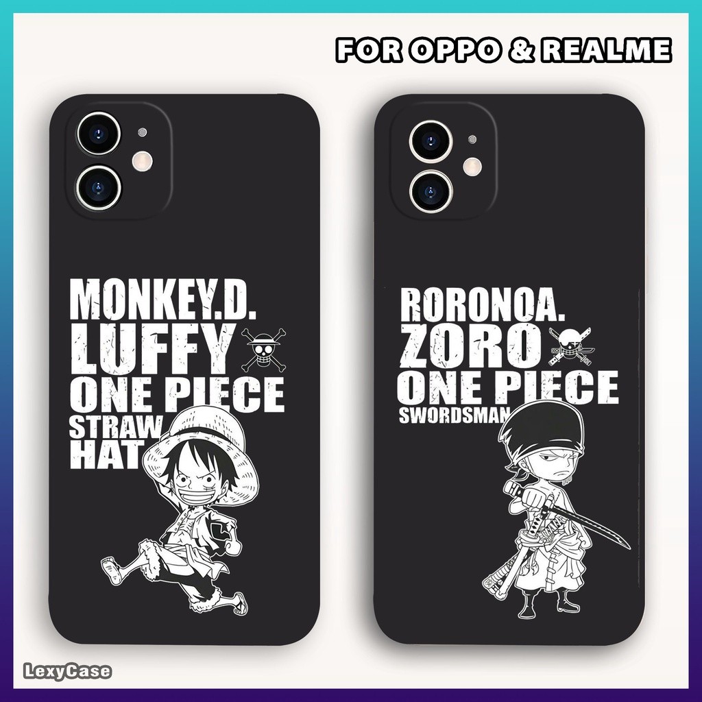 Case Luffy in Black SM023/024 Untuk REALME C11 C12 C15 C17 C20 C21Y C25Y C30 C31 C33 C35 REALME 5i R