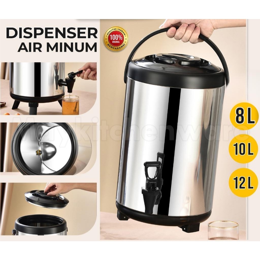 Termos Air Milk Tea Bucket Water 8 10 12 Liter / Dispenser Minuman Serbaguna / Drink Jar Termos Stai