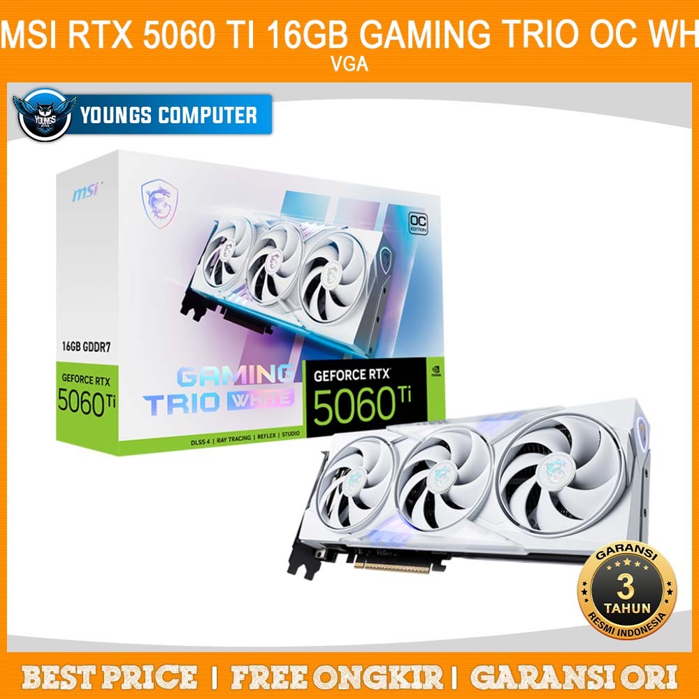 VGA MSI RTX 5060 TI 16GB GAMING TRIO OC WHITE RTX5060Ti 16GB GDDR7