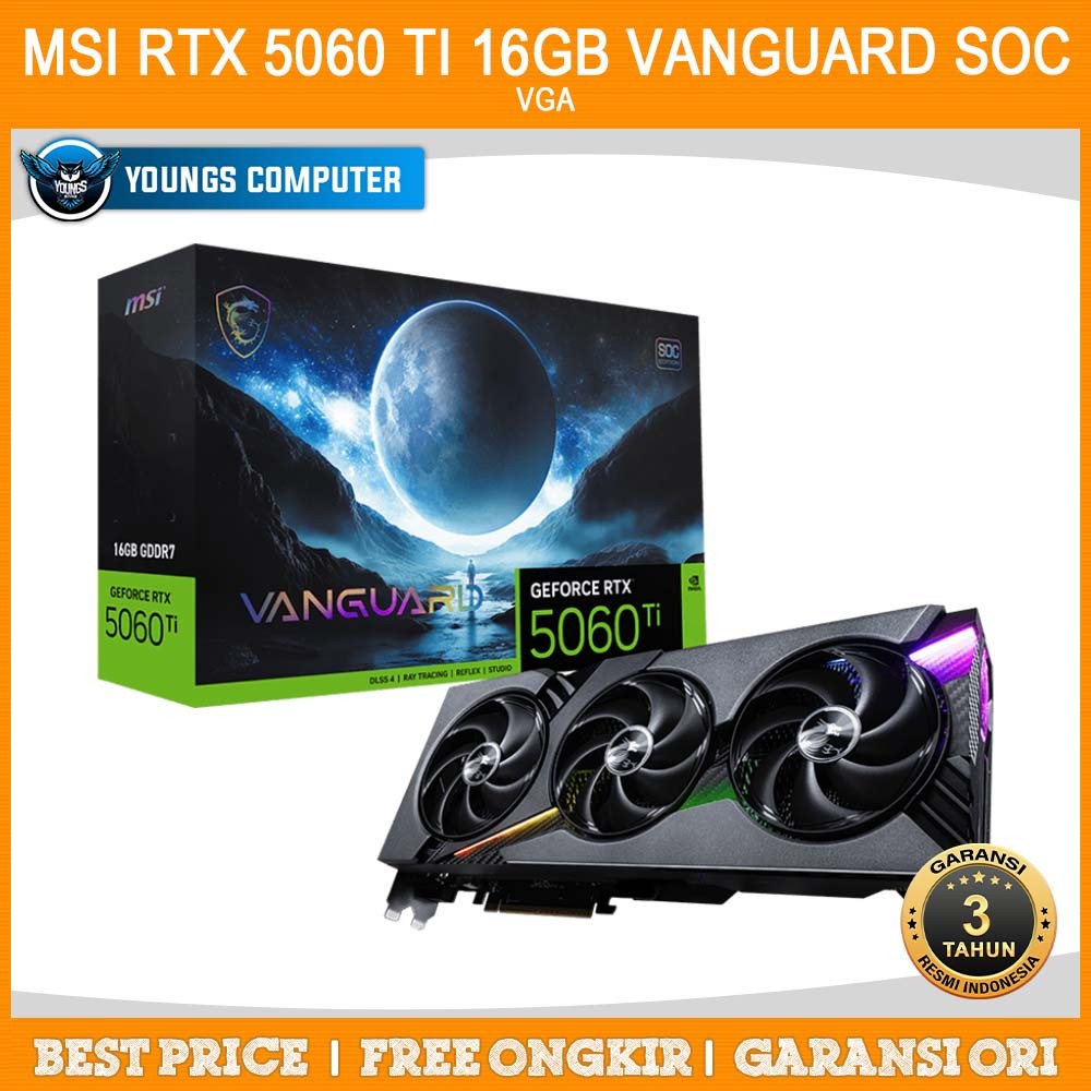 VGA MSI RTX 5060 TI 16GB VANGUARD SOC RTX5060Ti 16GB GDDR7