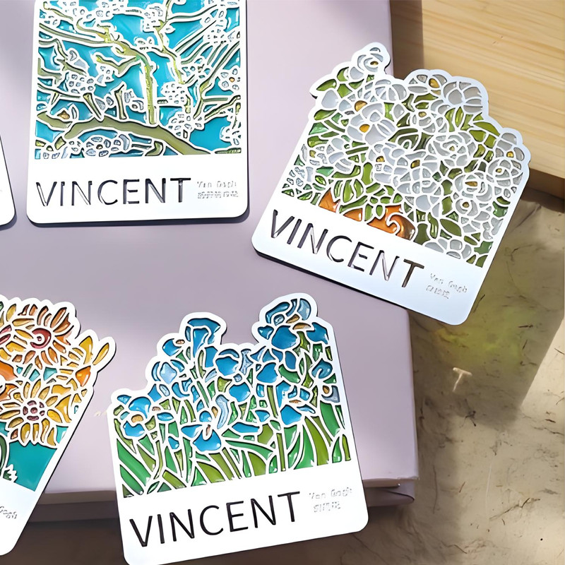 

Bookmark Metal Tembus Pandang/Lukisan Minyak Bunga/Desain Artistik dengan Vernis Transparan