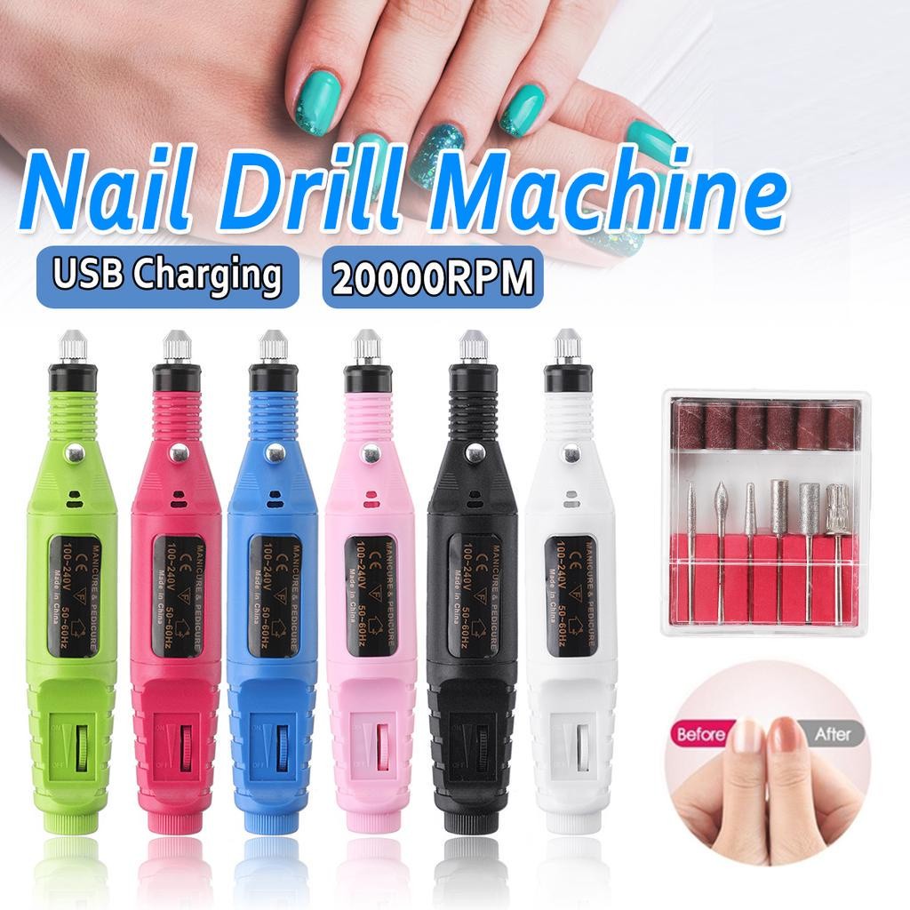 Bor Mini / Bor Mini Listrik / Drill Nail Art / Bor Kecil / Nail Drill / Alat Porting / Kikir Gigi Li