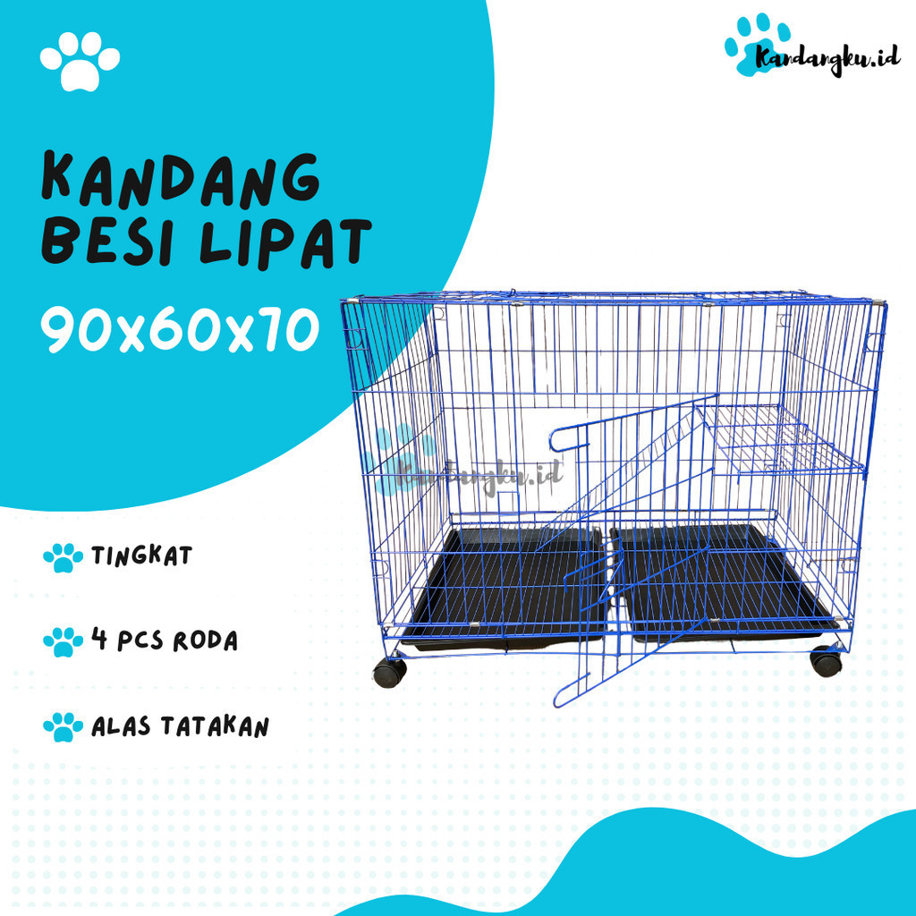KANDANG JUMBO SIZE XXL 1 TINGKAT + RODA KANDANG KUCING KELINCI ANJING LUAS - Kandangku.id