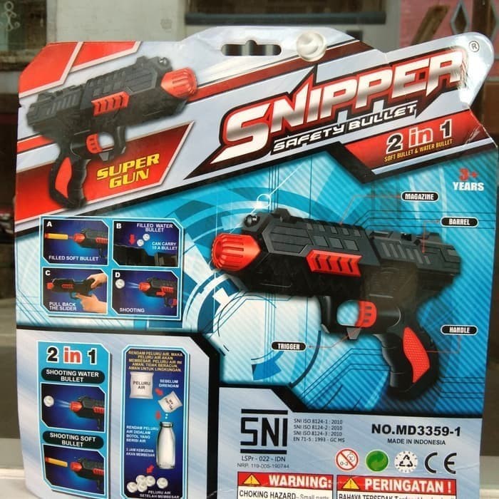 ZNT88SD SUPER PROMO SNIPER SUPER GUN 2 IN 1 - TEMBAKAN PELURU BUSA DAN PELURU AIR TERMURAH