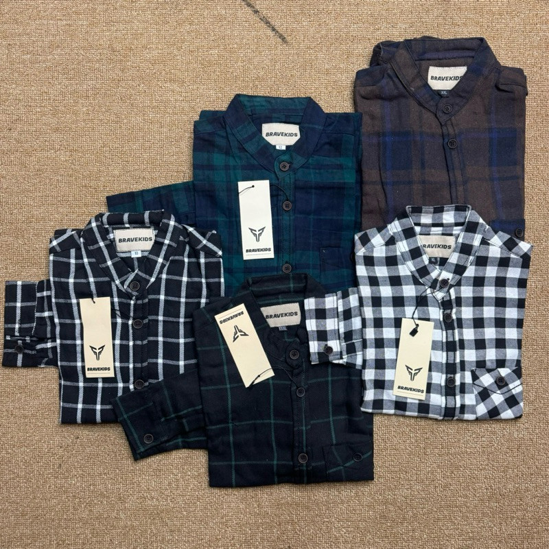 MUNIKSOSHOP  BRAVEKIDS KEMEJA FANEL ANAK ANAK ORIGINAL DISTRO PREMIUM