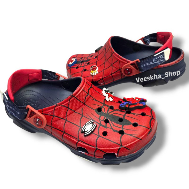 CROCS SPIDERMAN JIBBITZ DEWASA/CROCS SPIDERMAN JIBBITZ/CROCS PRIA/CROCS WANITA/SANDAL PRIA/SANDAL WA
