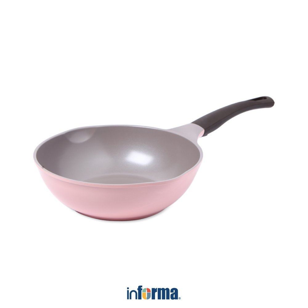 Informa Cheftopf 26 cm Wajan Penggorengan - Babypink Frypan Pan Masak Teflon Penggoreng Dapur Kuali 