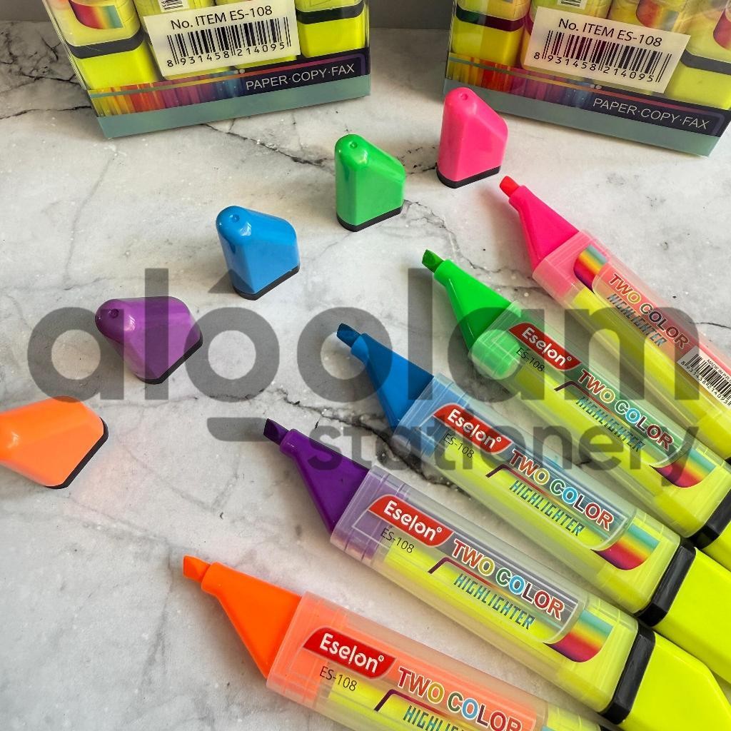 

SELUSIN ( 12 PCS ) Highlighter Eselon Stabilo Eselon Dua Warna ES-108