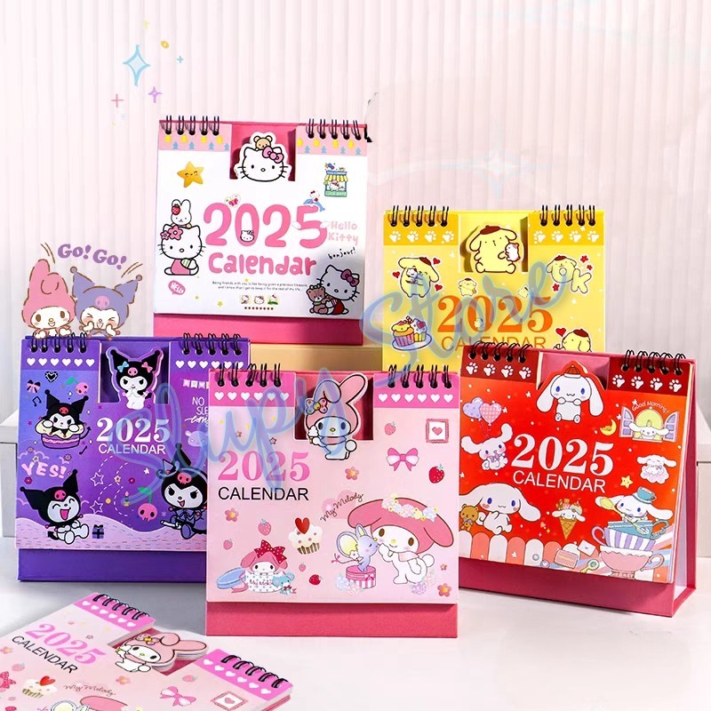 

SLP Calendar Kalender Meja Cinnamoroll Kuromi My Melody Hello Kitty Twin Stars Pompompurin Snoopy