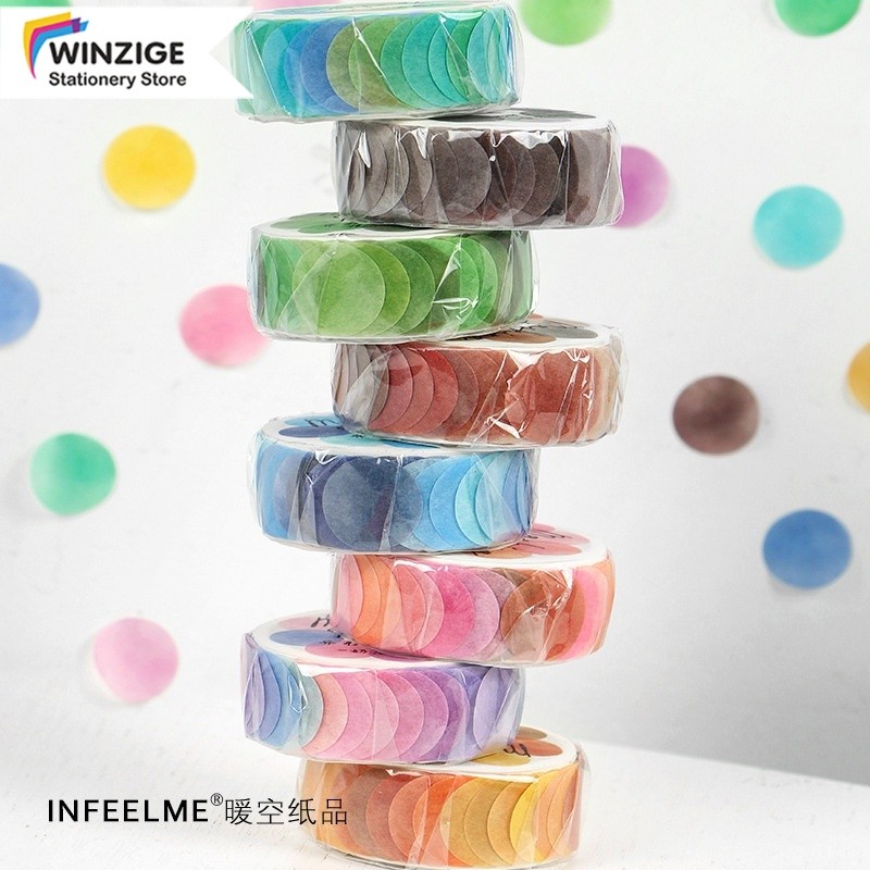 

Winzige Dot Stiker Lucu Washi Stiker Tape Aesthetic Deco Masking Tape Planner Jurnal DIY Scrapbook alat tulis stationery korea perlengkapan sekolah