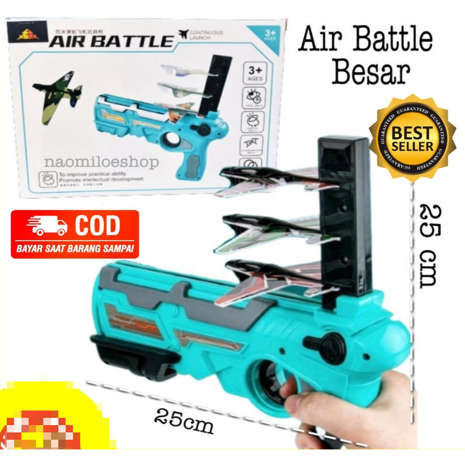 MAINAN ANAK TEMBAKAN PESAWAT TERBANG AIR BATTLE MAINAN PISTOL PELURU PESAWAT TERBANG BUSA